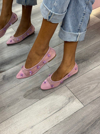 Rosalie Purple Mesh Flats