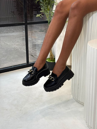 Luisa Black Chunky Loafers