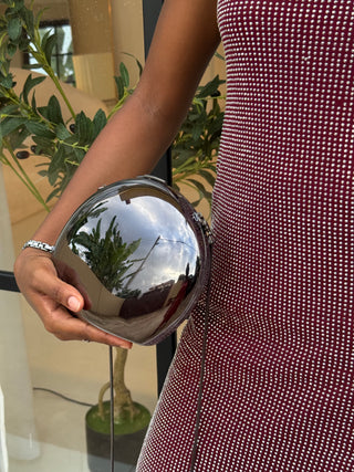 Tomi Grey Egg-Shaped Evening Clutch