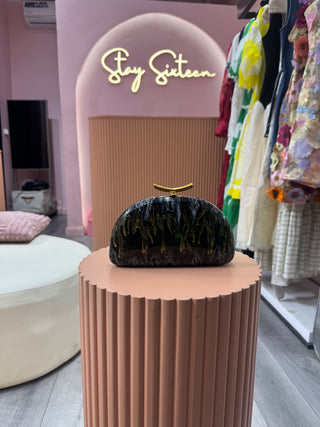 Carvela Green Marbel Clutch