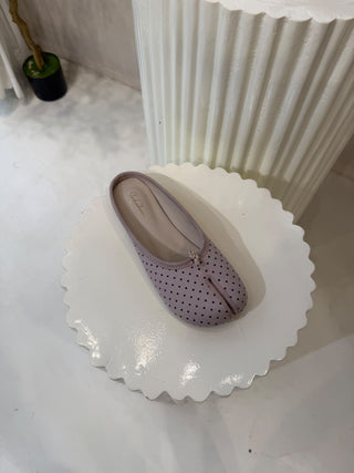 Larissa Tabi Polka Dot Split-Toe Halfshoe Flats - Pink