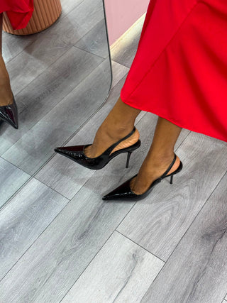 Mae Black Sling Back Heels