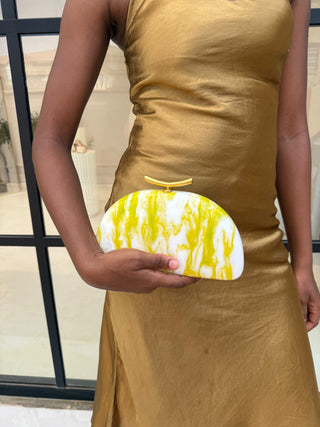Carvela Yellow Marbel Clutch