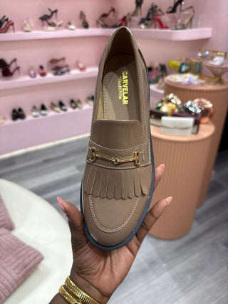 Korene Nude Patent Loafers