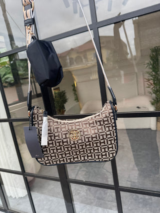 Sola Beige Crossbody Logo Bag