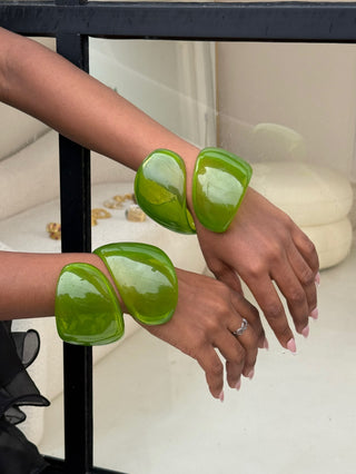 Maddie Green Chunky Resin Cuff Bangles