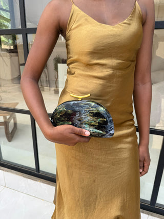 Carvela Green Marbel Clutch