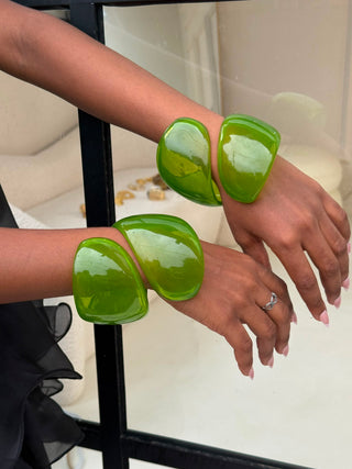 Maddie Green Chunky Resin Cuff Bangles