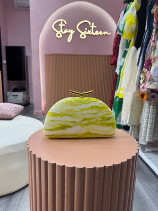 Carvela Yellow Marbel Clutch