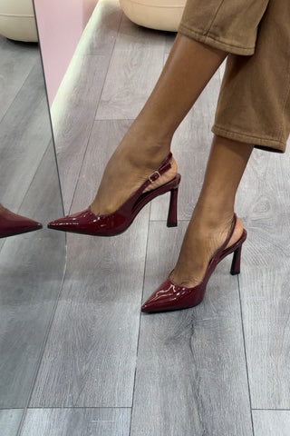 Denny Wine Slingback Heels