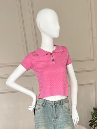 Lupine Casablanca Crystal Monogram Shirt - Light Pink