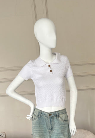 Lupine Casablanca Crystal Monogram Shirt - White