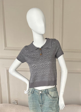 Lupine Casablanca Crystal Monogram Shirt - Light Grey