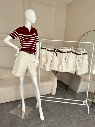 The L Stripe Shirt in Wine