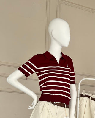 The L Stripe Shirt in Wine