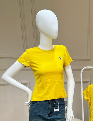 Ranelle Yellow Round Neck Polo Top