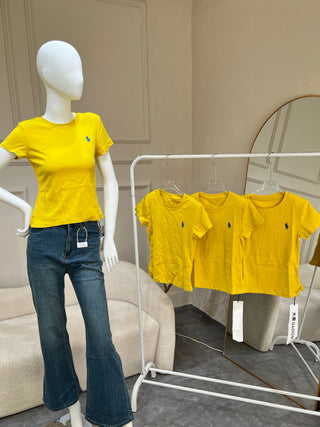 Ranelle Yellow Round Neck Polo Top