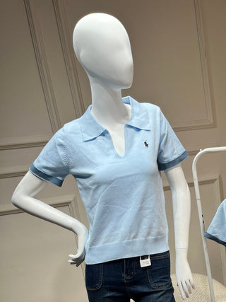 Thea Pale Blue Polo Shirt