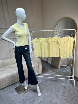 Alder Yellow Vest with Collar