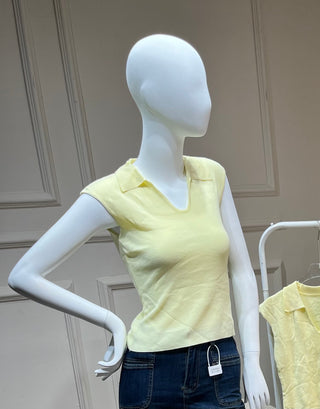Alder Yellow Vest with Collar