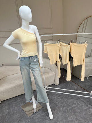 Nina Cream Off-Shoulder Top