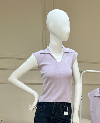 Alder Mauve Vest with Collar