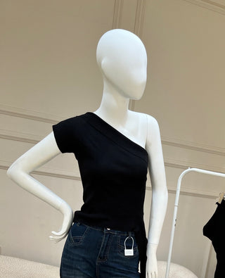 Nina Black Off-Shoulder Top