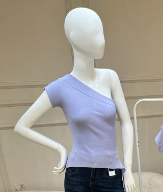 Nina Lilac Off-Shoulder Top
