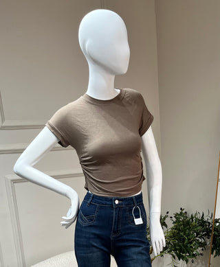 Mai Roundneck Top With Cap Sleeves