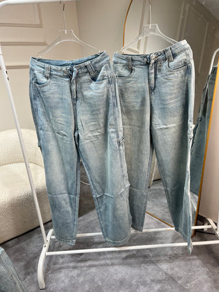 Yolanda Wide Leg Blue Denim Jeans