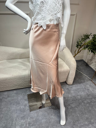 Zanita Champagne Silk Skirt