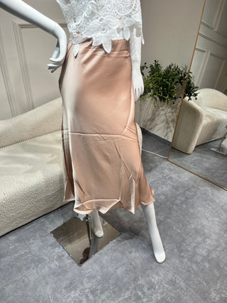 Zanita Champagne Silk Skirt