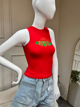 1957 Ghana Girl Tank Top - Red