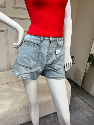 Lexi High-Rise Denim Shorts (without the belt)