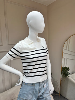 The L Stripe Shirt in White