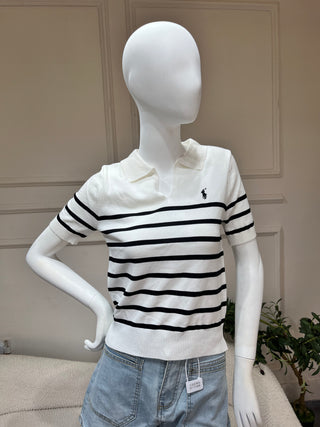 The L Stripe Shirt in White