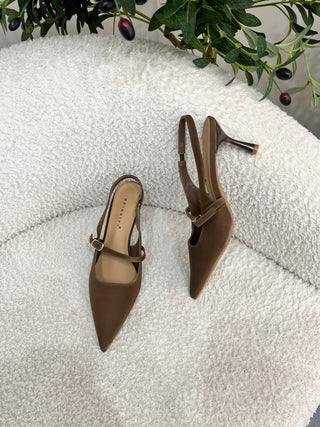 Aitana Brown Sling Back Heels