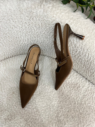Aitana Brown Sling Back Heels