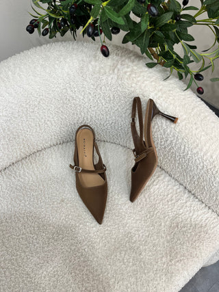 Aitana Brown Sling Back Heels