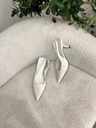 Liana Beige Sling Back Heels