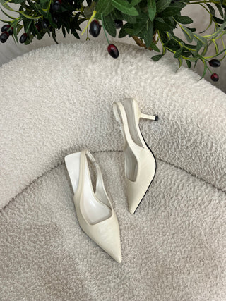 Liana Beige Sling Back Heels