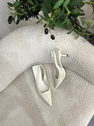 Liana Beige Sling Back Heels