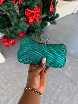 Bryn Emerald Green Crystal-Embellished Clutch