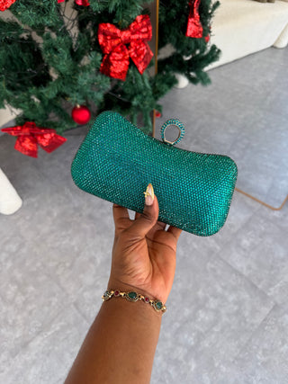 Bryn Emerald Green Crystal-Embellished Clutch