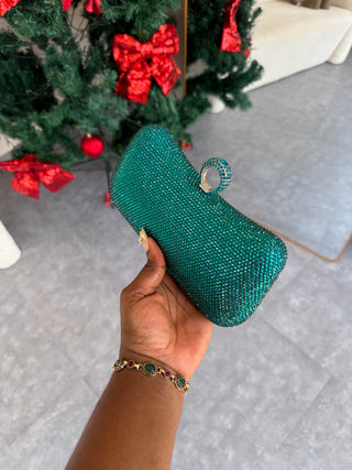 Bryn Emerald Green Crystal-Embellished Clutch