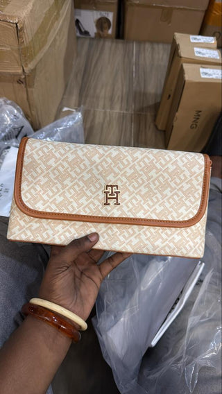 Kaylee Brown Monogram Shoulder Bag