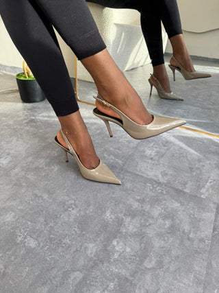 Nora Khaki Sling Back Heels