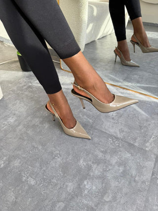 Nora Khaki Sling Back Heels