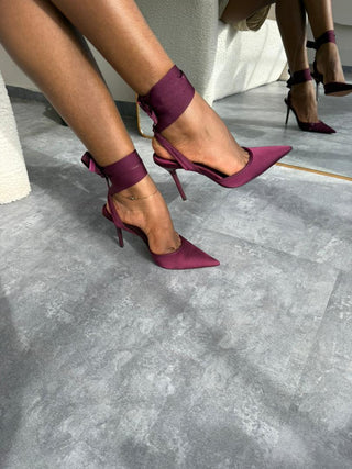 Eden Maroon Ankle Strap Heels