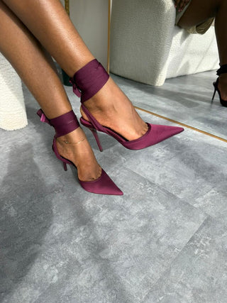Eden Maroon Ankle Strap Heels